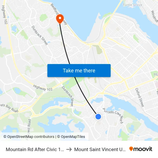 Mountain Rd After Civic 17 (7253) to Mount Saint Vincent University map