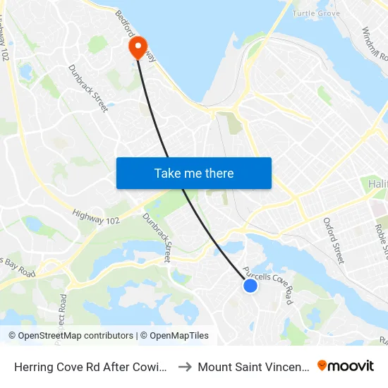 Herring Cove Rd After Cowie Hill Rd (6856) to Mount Saint Vincent University map