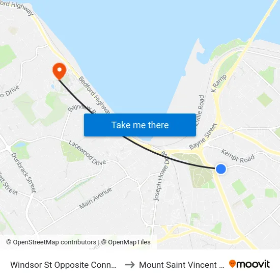 Windsor St Opposite Connolly St (8570) to Mount Saint Vincent University map