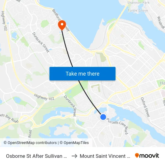 Osborne St After Sullivan Terr (8579) to Mount Saint Vincent University map