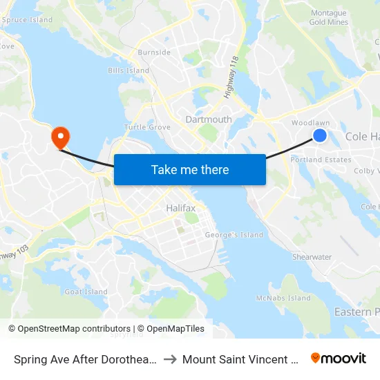 Spring Ave After Dorothea Dr (8326) to Mount Saint Vincent University map
