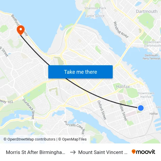 Morris St After Birmingham St (7246) to Mount Saint Vincent University map
