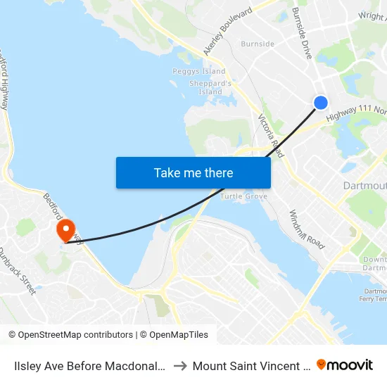 Ilsley Ave Before Macdonald Ave (6959) to Mount Saint Vincent University map
