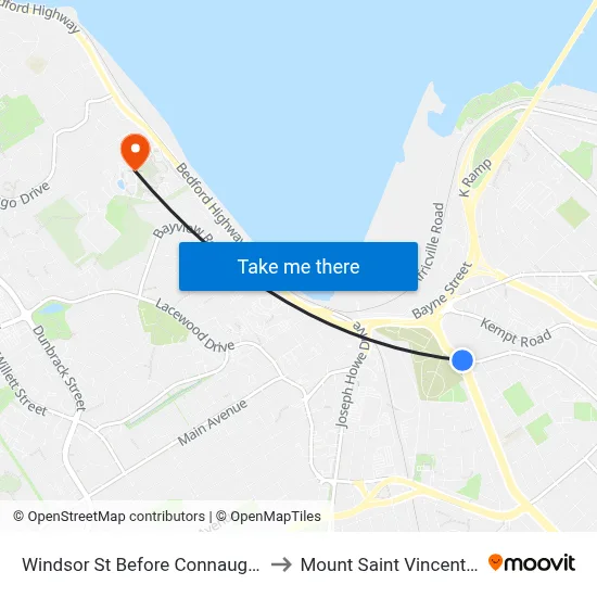 Windsor St Before Connaught Ave (8560) to Mount Saint Vincent University map