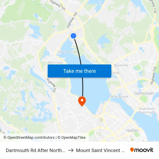 Dartmouth Rd After North St (6553) to Mount Saint Vincent University map