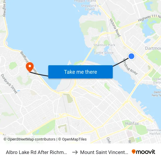 Albro Lake Rd After Richmond St (6019) to Mount Saint Vincent University map