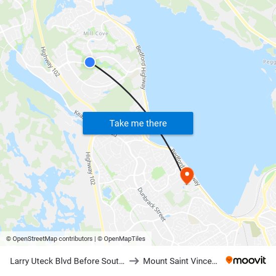 Larry Uteck Blvd Before Southgate Dr (8879) to Mount Saint Vincent University map