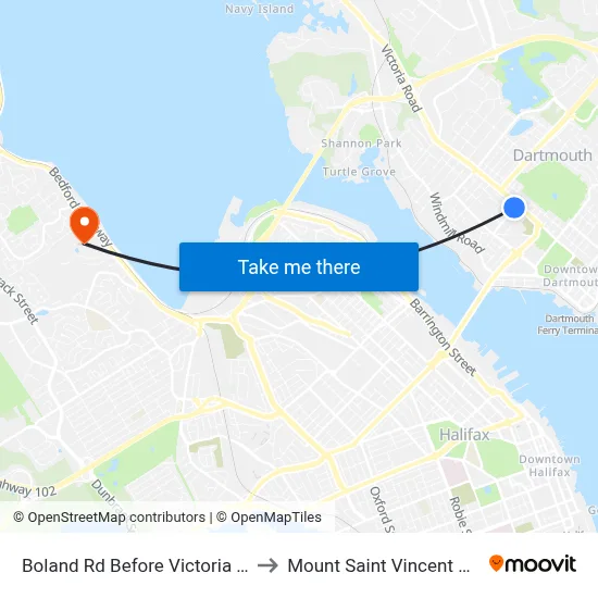 Boland Rd Before Victoria Rd (6303) to Mount Saint Vincent University map