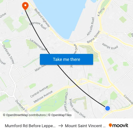 Mumford Rd Before Leppert St (7274) to Mount Saint Vincent University map
