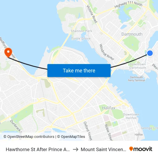 Hawthorne St After Prince Albert Rd (6836) to Mount Saint Vincent University map