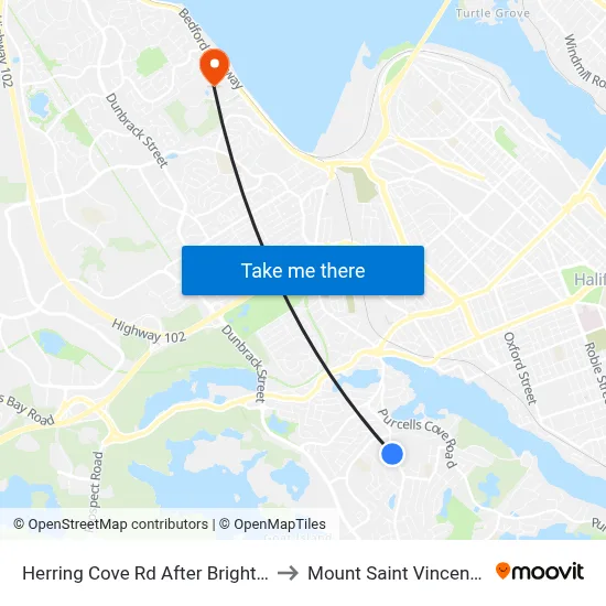 Herring Cove Rd After Brighton Ave (6850) to Mount Saint Vincent University map