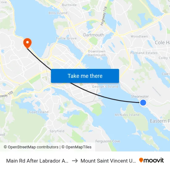 Main Rd After Labrador Ave (8002) to Mount Saint Vincent University map
