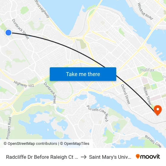Radcliffe Dr Before Raleigh Ct (6658) to Saint Mary's University map