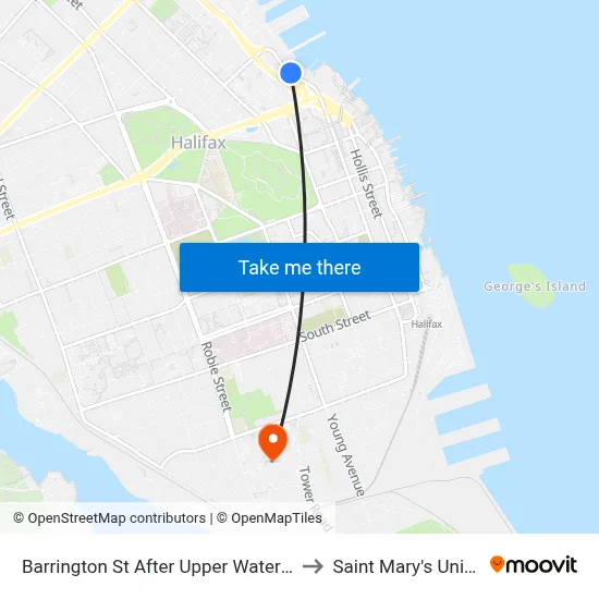 Barrington St After Upper Water St (2347) to Saint Mary's University map