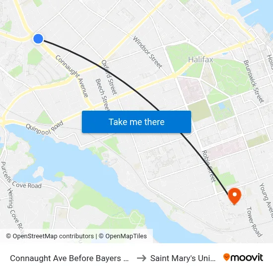 Connaught Ave Before Bayers Rd (2389) to Saint Mary's University map