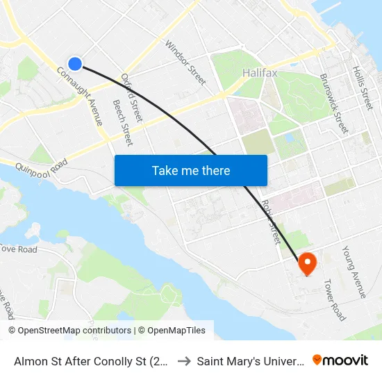 Almon St After Conolly St (2392) to Saint Mary's University map