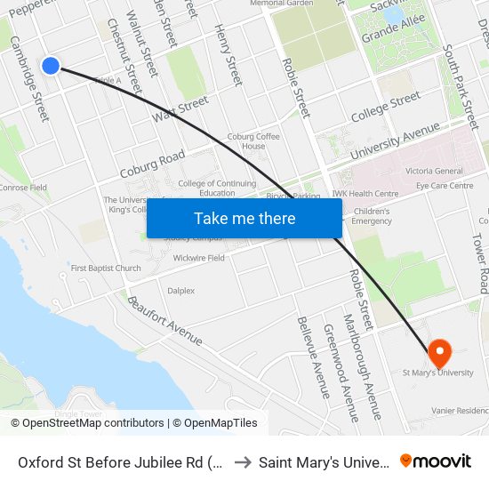 Oxford St Before Jubilee Rd (2308) to Saint Mary's University map