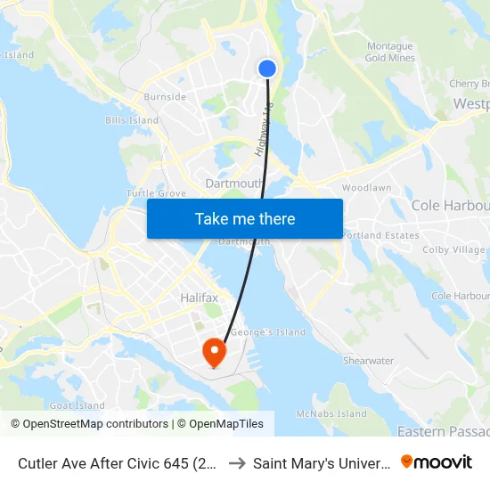 Cutler Ave After Civic 645 (2280) to Saint Mary's University map