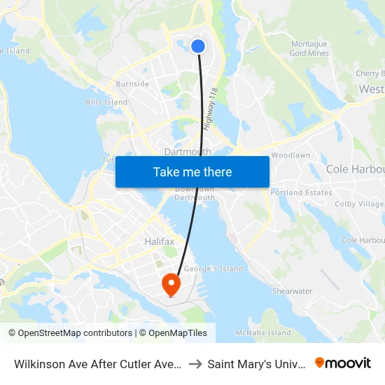 Wilkinson Ave After Cutler Ave (2284) to Saint Mary's University map