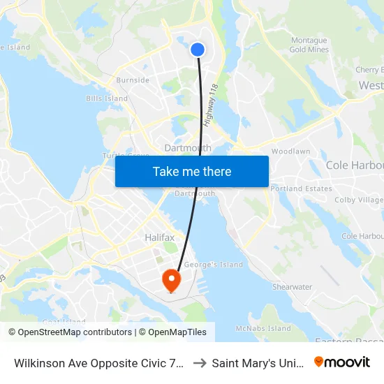 Wilkinson Ave Opposite Civic 763 (2285) to Saint Mary's University map