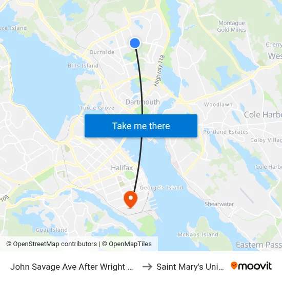John Savage Ave After Wright Ave (2287) to Saint Mary's University map