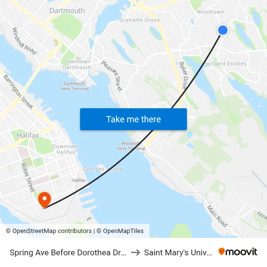 Spring Ave Before Dorothea Dr (2365) to Saint Mary's University map