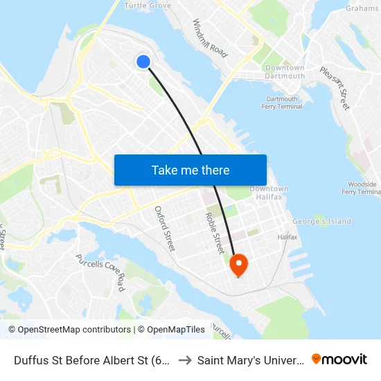 Duffus St Before Albert St (6586) to Saint Mary's University map