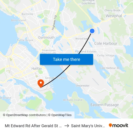 Mt Edward Rd After Gerald St (7267) to Saint Mary's University map