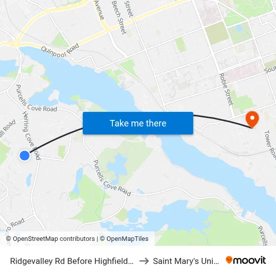 Ridgevalley Rd Before Highfield St (8169) to Saint Mary's University map