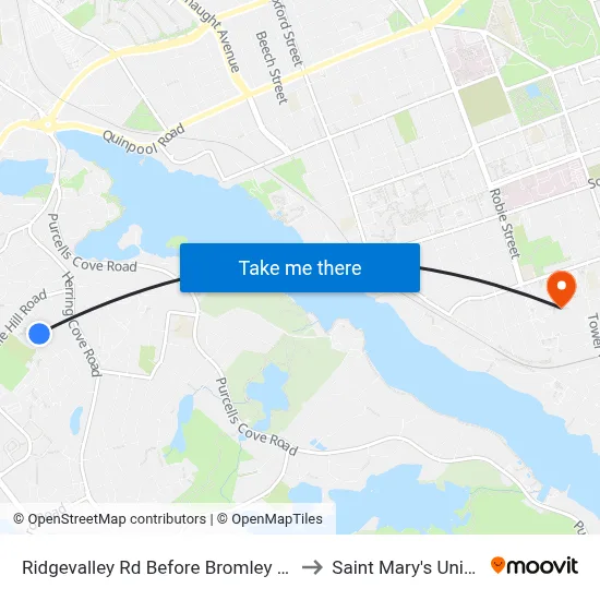 Ridgevalley Rd Before Bromley Rd (8168) to Saint Mary's University map