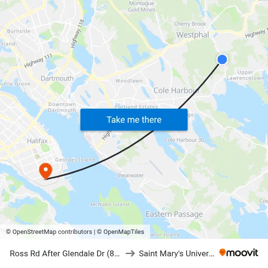 Ross Rd After Glendale Dr (8763) to Saint Mary's University map