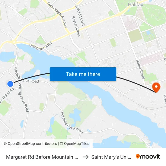Margaret Rd Before Mountain Rd (7182) to Saint Mary's University map