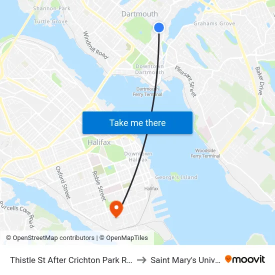 Thistle St After Crichton Park Rd (8384) to Saint Mary's University map