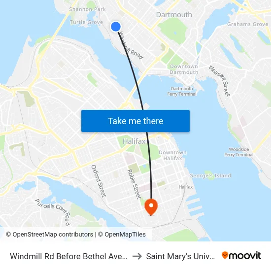 Windmill Rd Before Bethel Ave (8545) to Saint Mary's University map