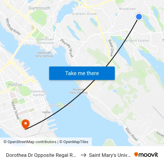 Dorothea Dr Opposite Regal Rd (6576) to Saint Mary's University map
