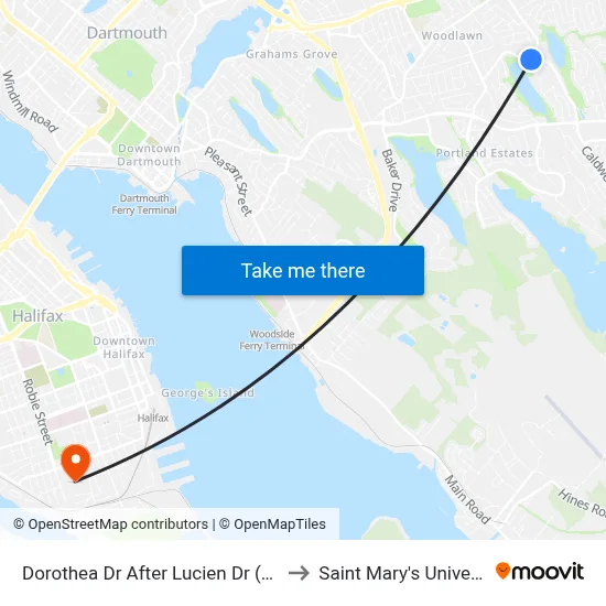 Dorothea Dr After Lucien Dr (6575) to Saint Mary's University map