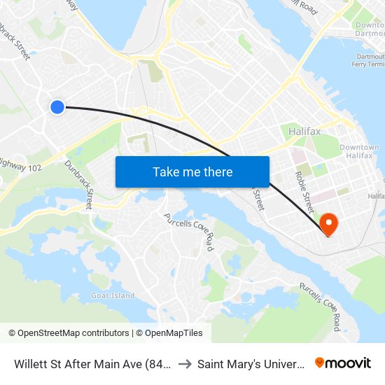 Willett St After Main Ave (8493) to Saint Mary's University map