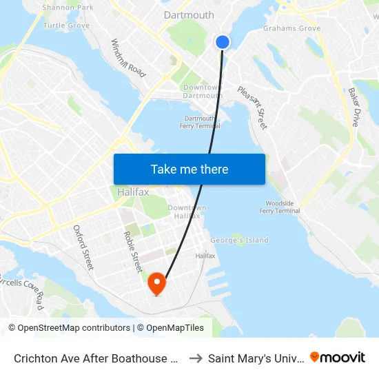 Crichton Ave After Boathouse Ln (6534) to Saint Mary's University map