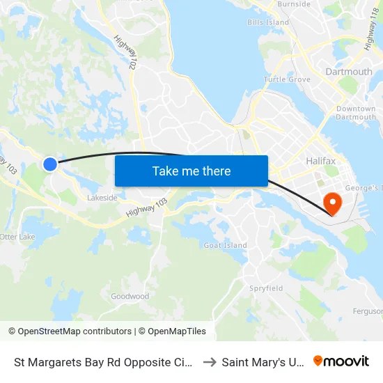 St Margarets Bay Rd Opposite Civic 1982 (6143) to Saint Mary's University map
