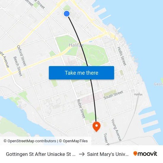 Gottingen St After Uniacke St (6787) to Saint Mary's University map