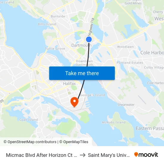 Micmac Blvd After Horizon Ct (7213) to Saint Mary's University map