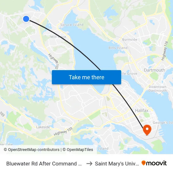 Bluewater Rd After Command Ct (7216) to Saint Mary's University map