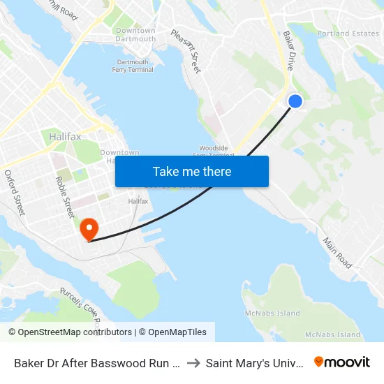 Baker Dr After Basswood Run (8846) to Saint Mary's University map