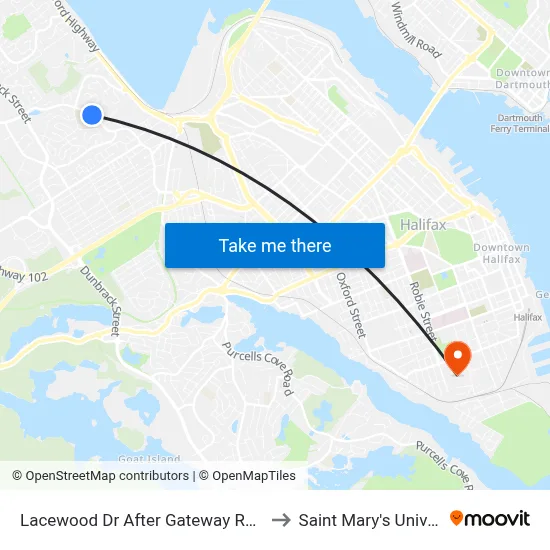 Lacewood Dr After Gateway Rd (7069) to Saint Mary's University map