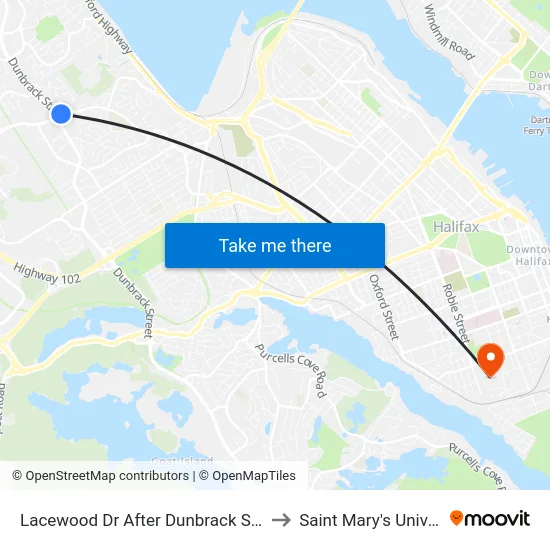 Lacewood Dr After Dunbrack St (7067) to Saint Mary's University map
