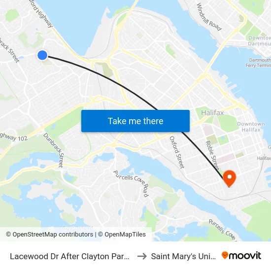 Lacewood Dr After Clayton Park Dr (7066) to Saint Mary's University map