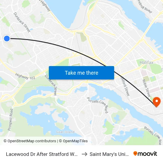 Lacewood Dr After Stratford Way (7064) to Saint Mary's University map