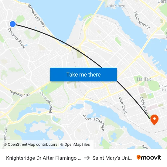 Knightsridge Dr After Flamingo Dr (7061) to Saint Mary's University map