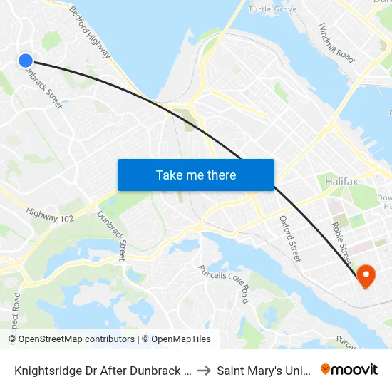 Knightsridge Dr After Dunbrack St (7060) to Saint Mary's University map