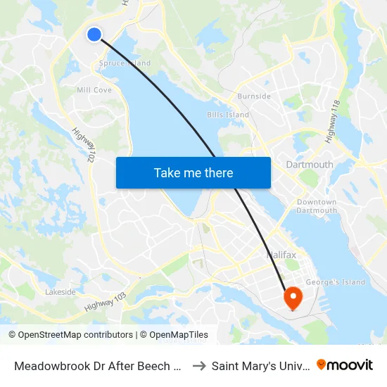 Meadowbrook Dr After Beech St (7190) to Saint Mary's University map